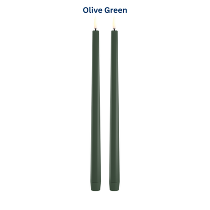 Medium Smooth Slim Taper Candles 32cm in 8 Colours