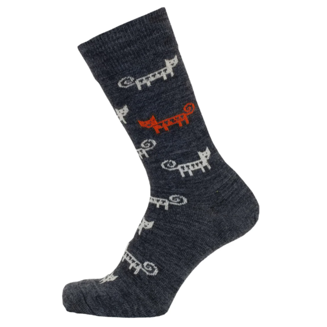 Anthracite Cat Socks in 2 Sizes