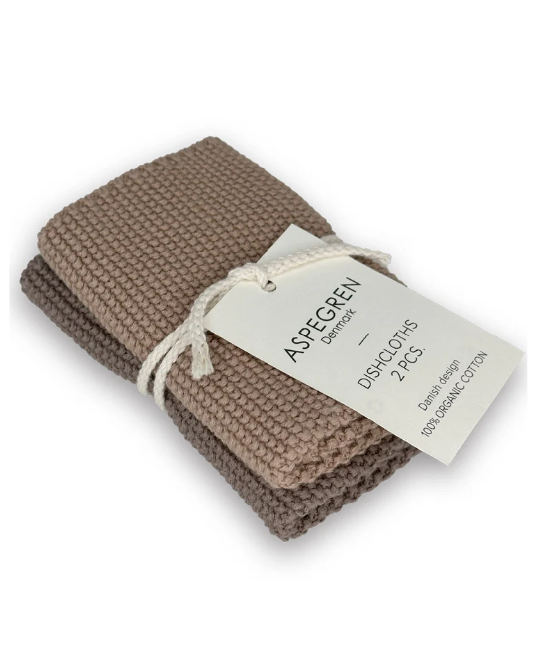 Hazelnut Knitted Organic Cotton Dishcloth Set of 2