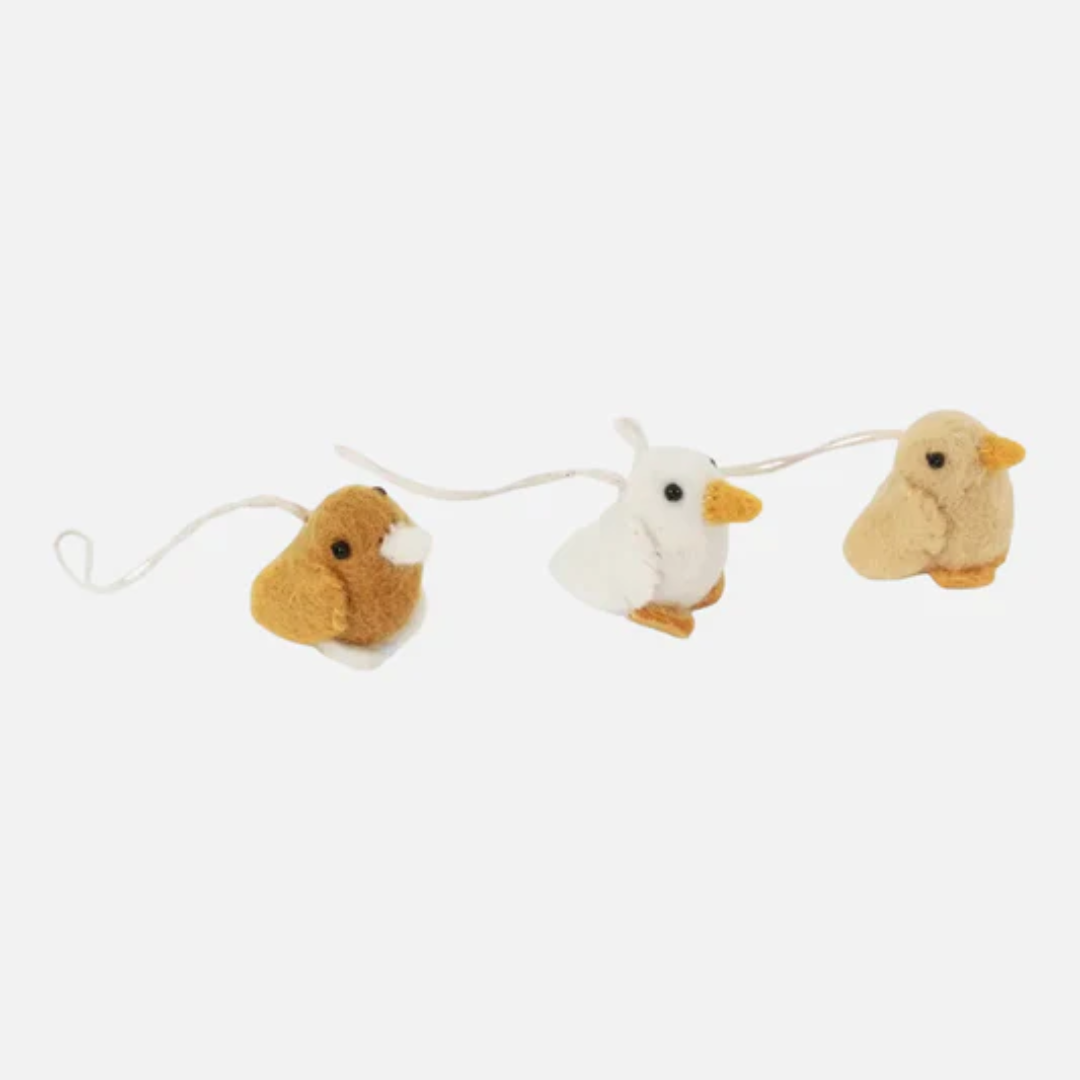 Hanging Felt Chicklet Bird Set of 3