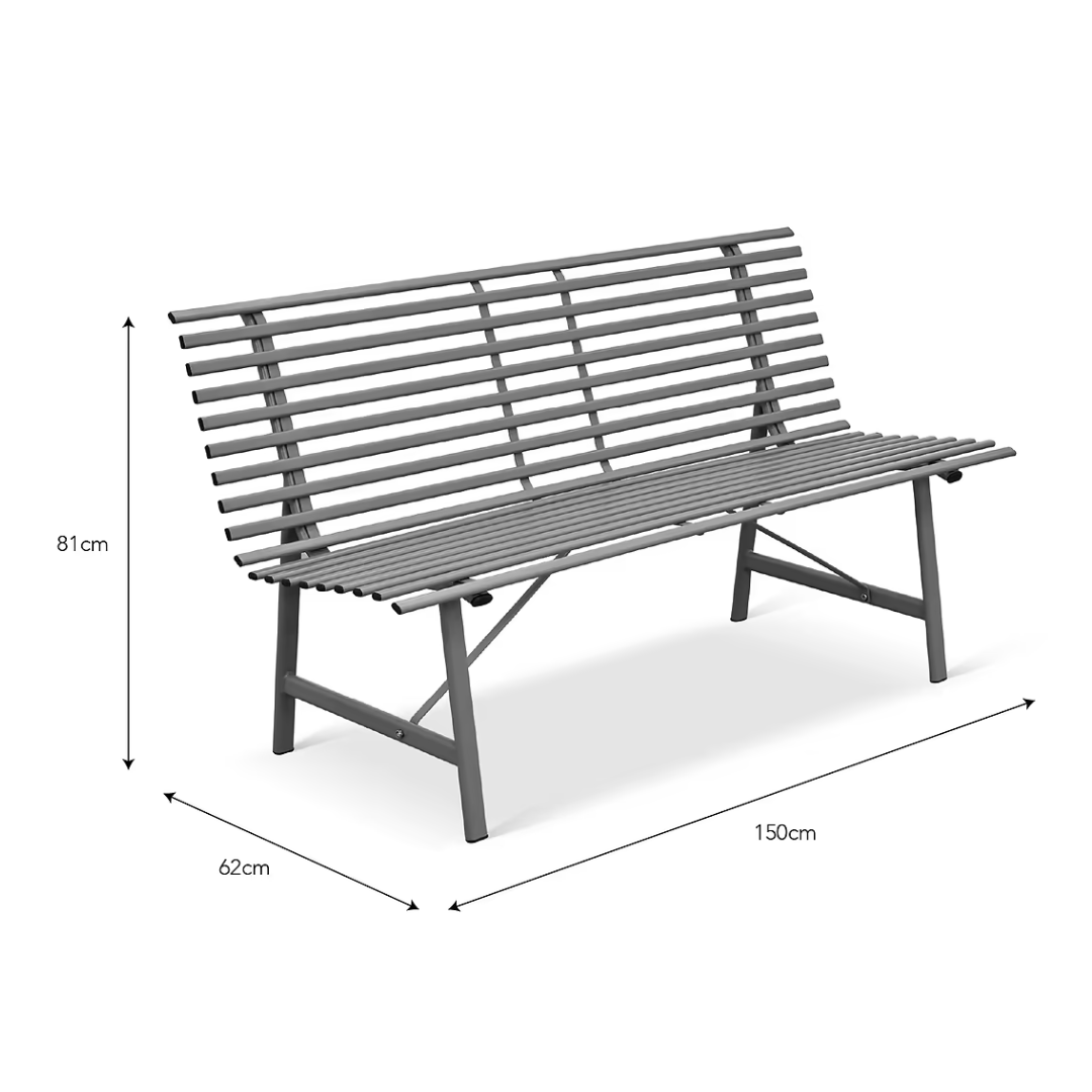 Outdoor Steel Bench in 3 Colours