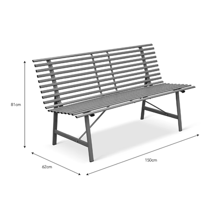 Outdoor Steel Bench in 3 Colours