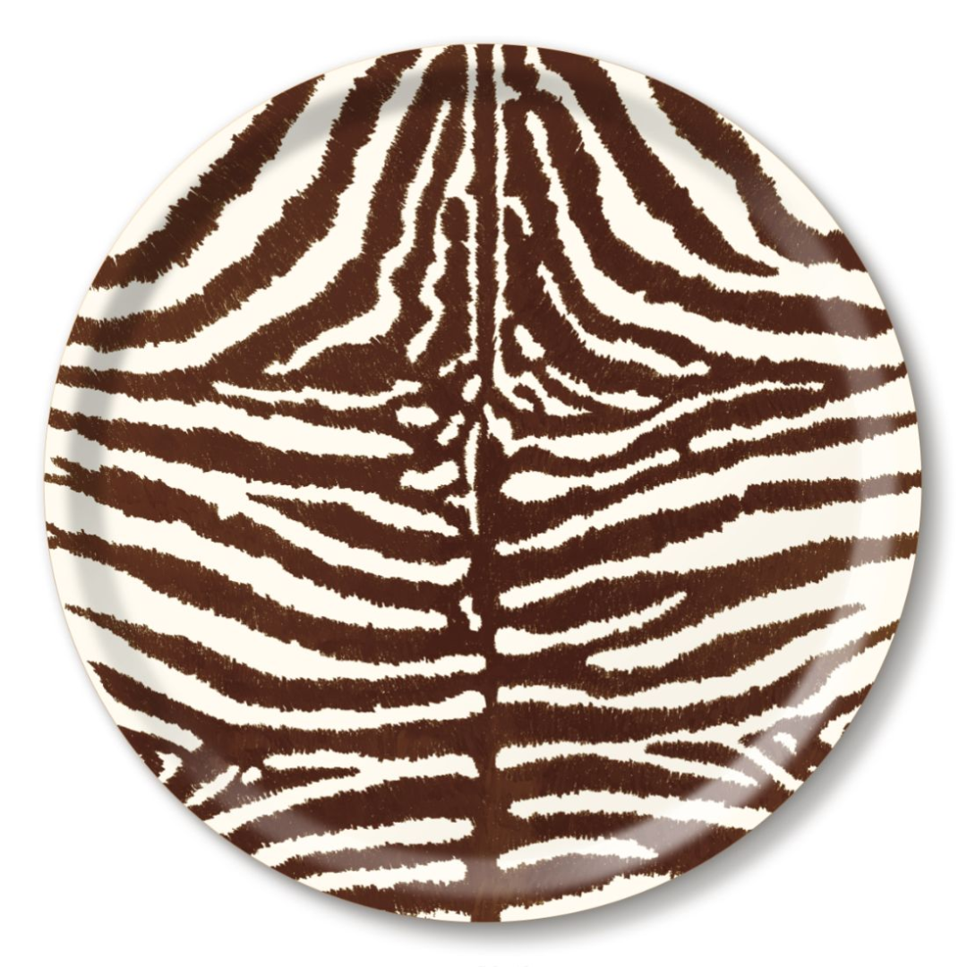 Chocolate Zebra Round Tray in 2 Sizes