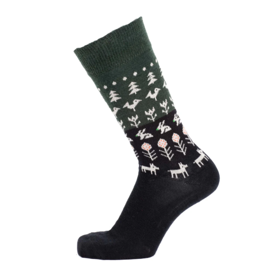 Black &amp; Green Nature Socks in 2 Sizes