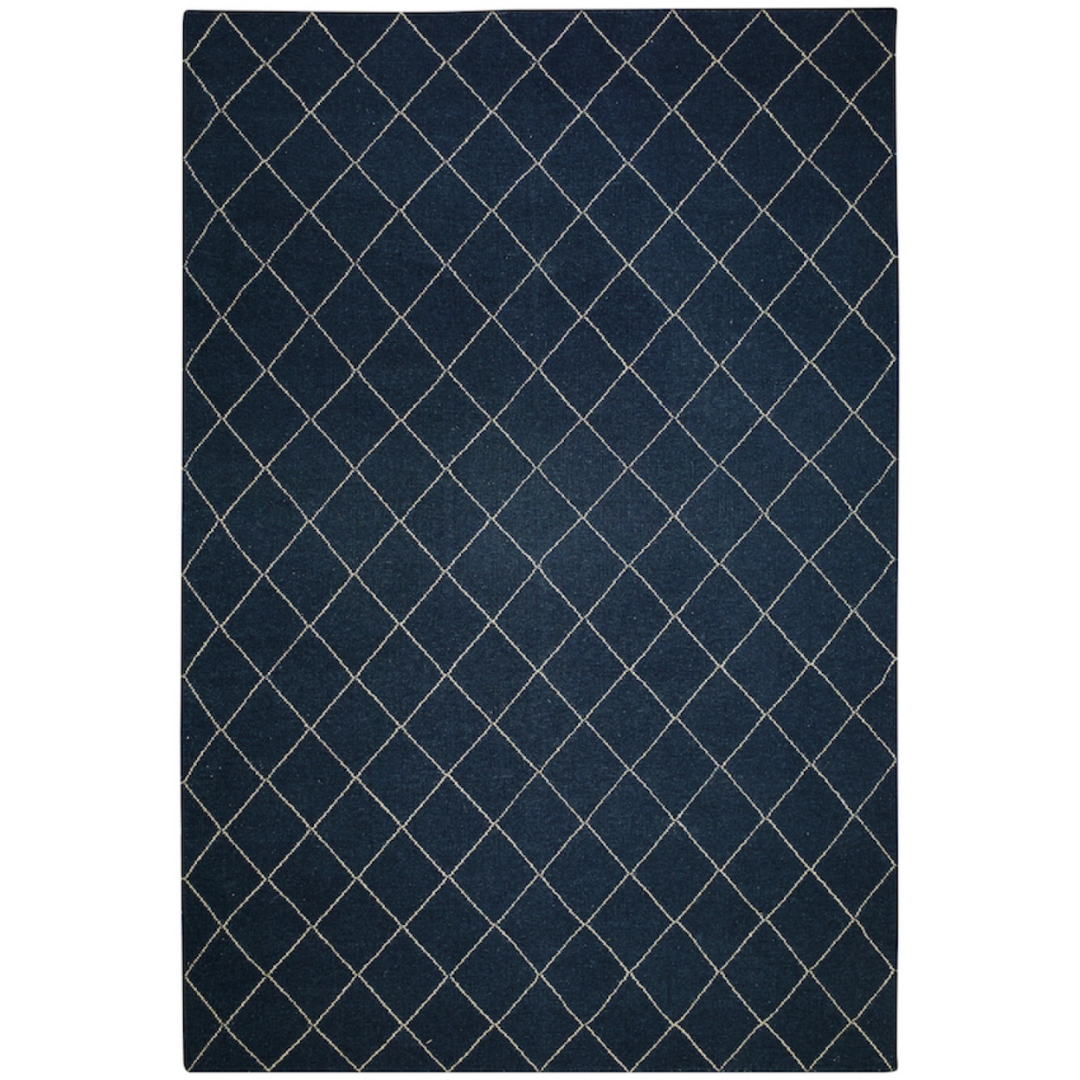 Diamond Rug Blue &amp; Off White in 2 Sizes
