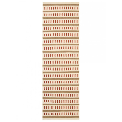 Rust &amp; Beige Railway Rug in 3 Sizes