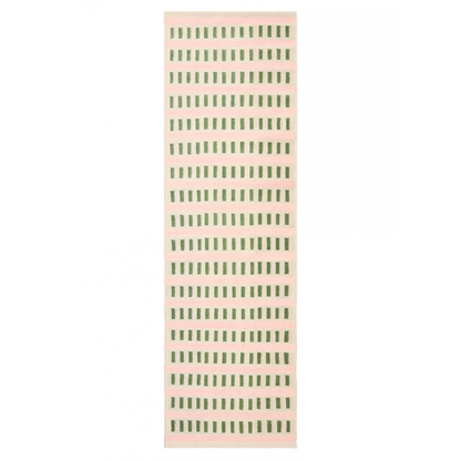 Cactus &amp; Dusty Pink Railway Rug in 3 Sizes