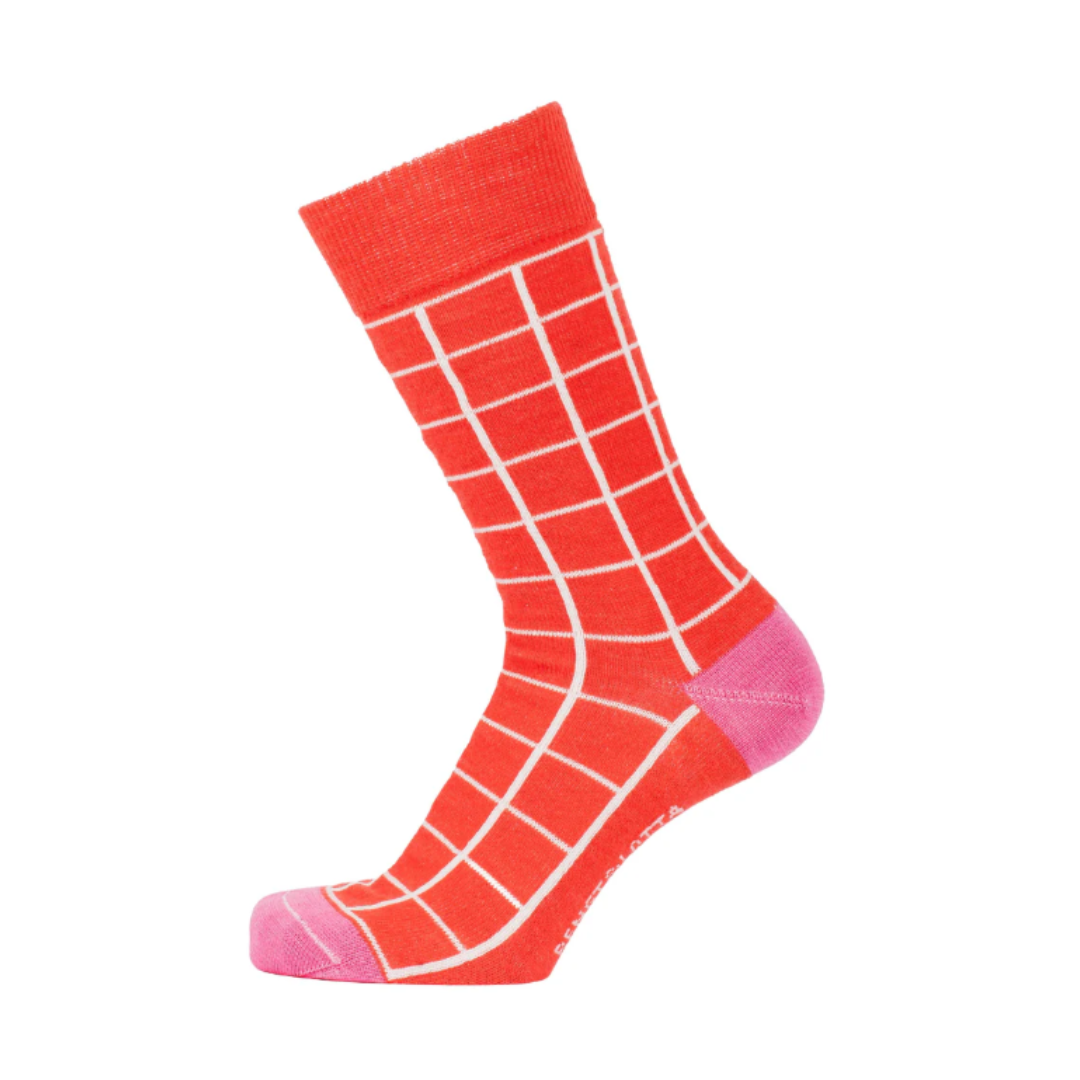 Coral Grid Socks in 2 Sizes