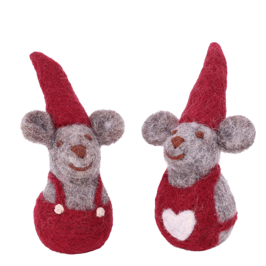 Hanging Felt Shrew Mother &amp; Father Set of 2